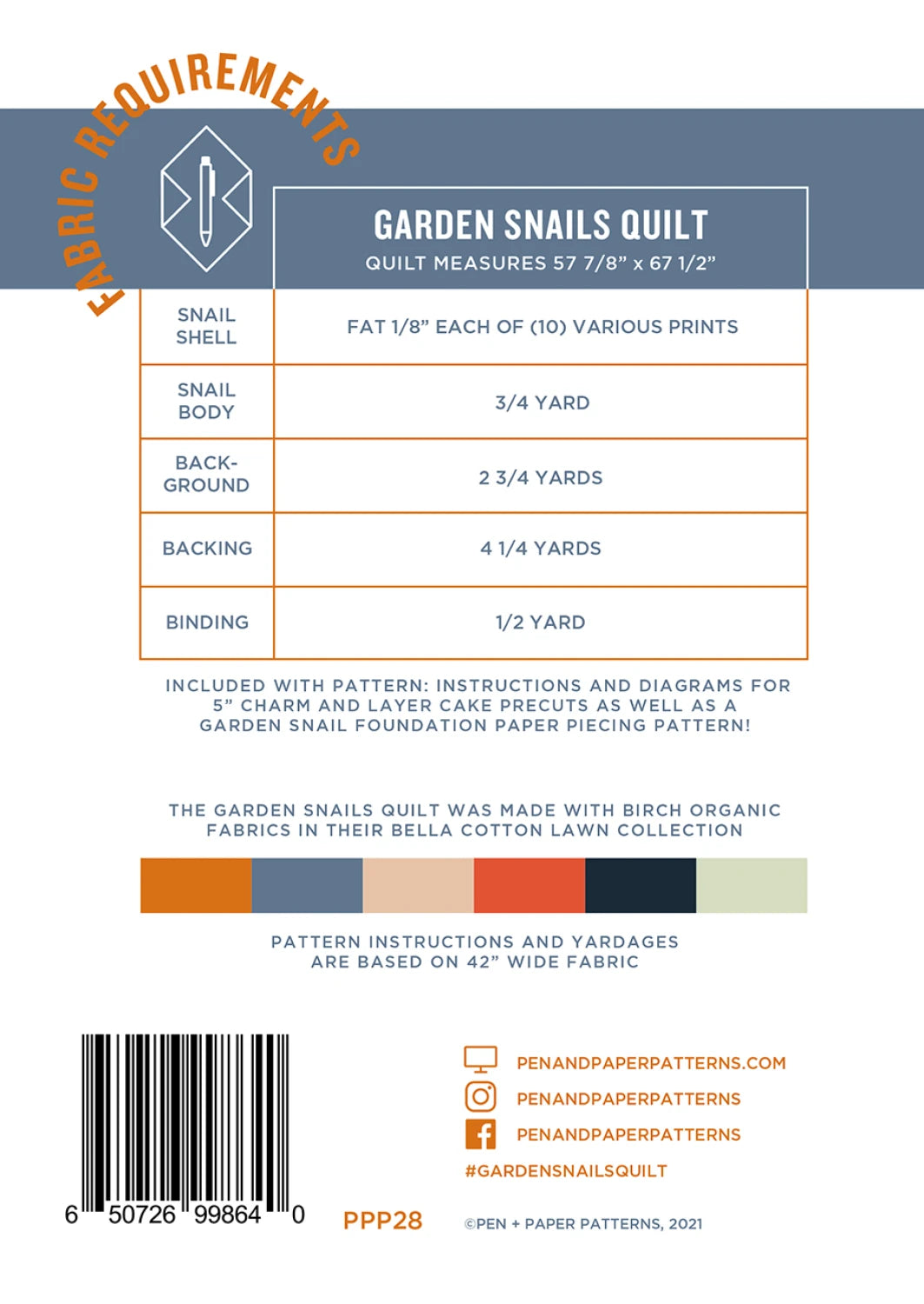 Garden Snails Quilt Pattern by Pen & Paper Patterns