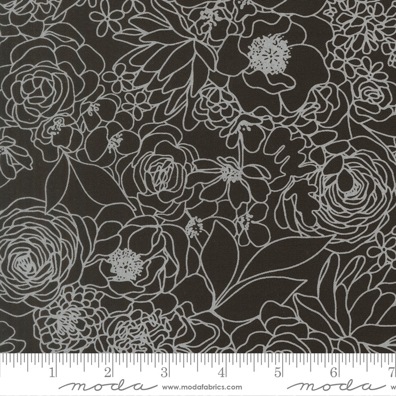 True to Hue - Hidden Facet Floral - Black as Night & White - 11560-22