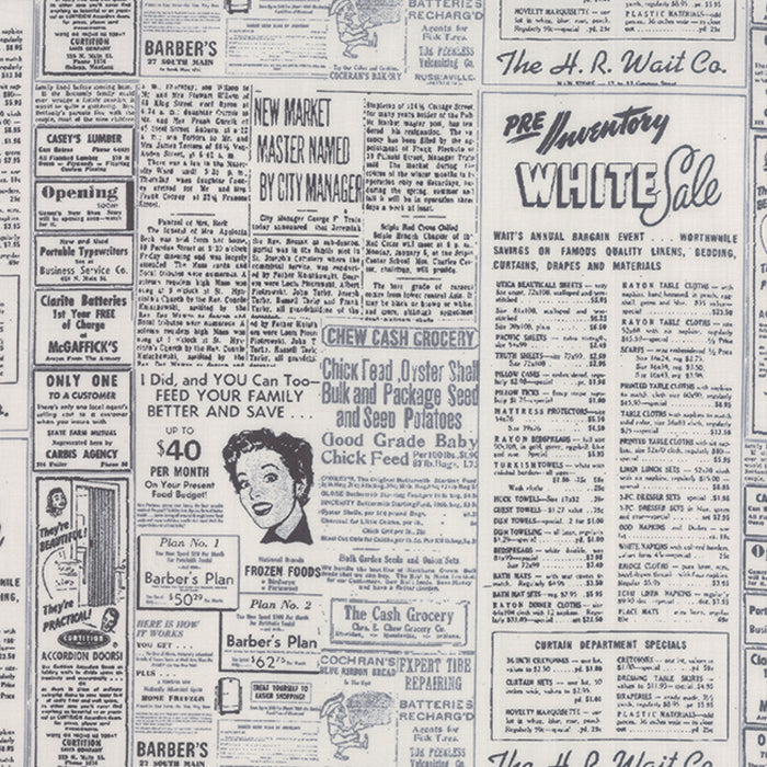 Modern Backgrounds by Zen Chic - Vintage Newsprint on Grey - 1582-17