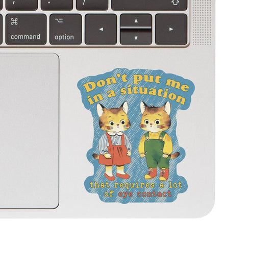 Funny Eye Contact Kitties High Quality Vinyl Sticker