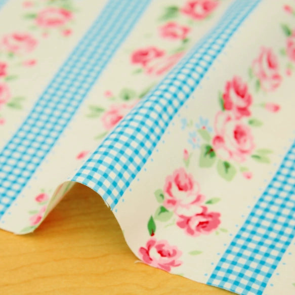 Floral Collection - Floral Gingham Stripe - 9919-Turquoise