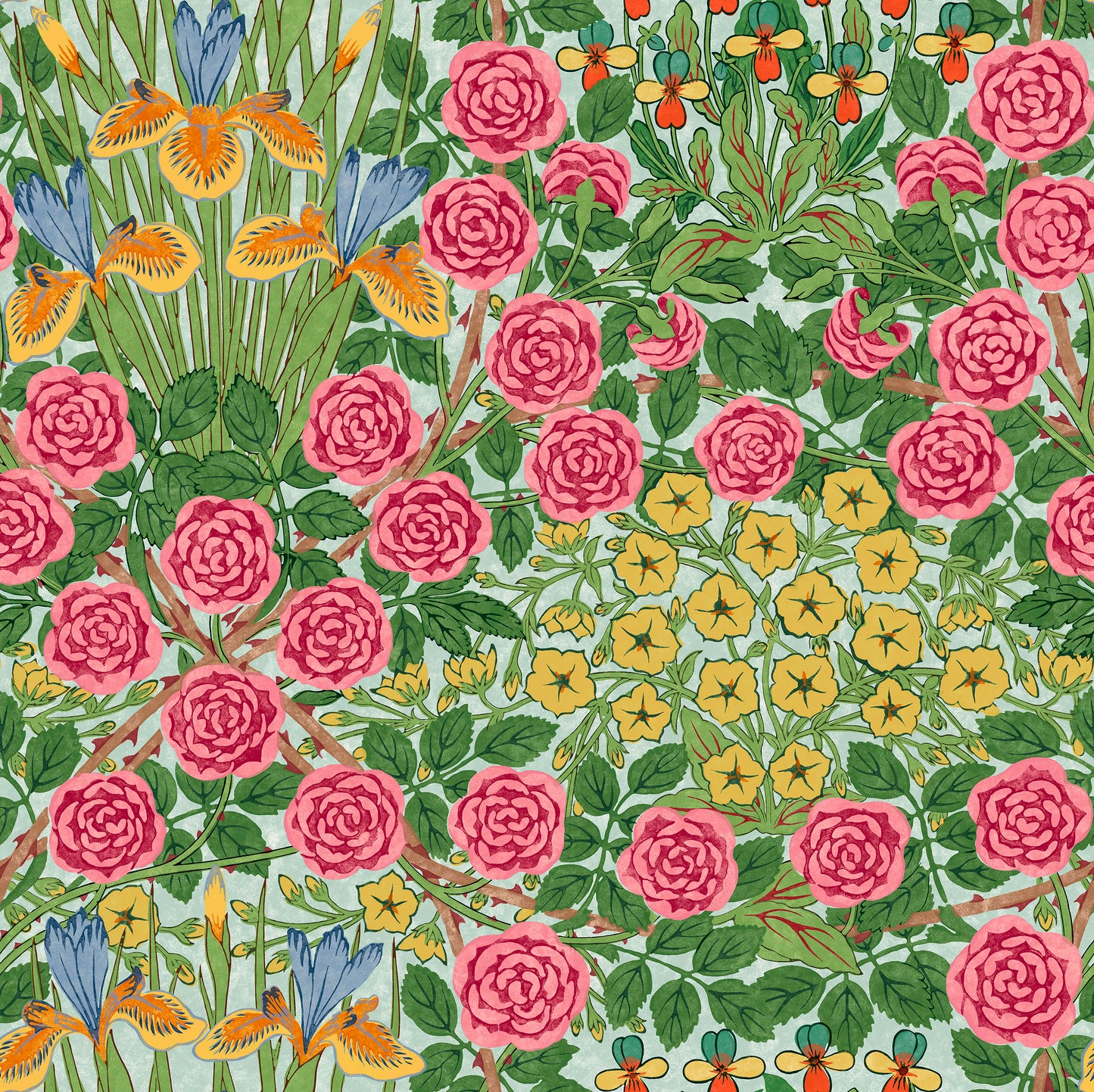 *PRE-ORDER* Bedford Park Lawn by Morris & Co - Campanula - Seaglass - CLWM022.SEAGLASS