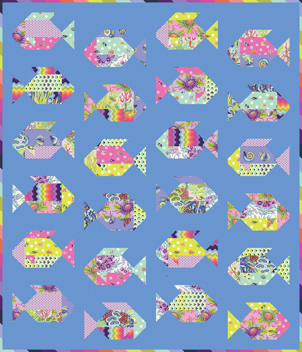 Fish Quilt Kit - featuring Floral Reef by Tula Pink
