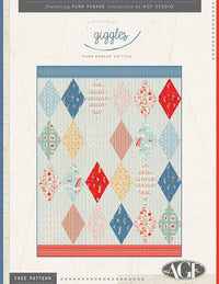 Giggles quilt featuring Purr Parade fabrics by AGF Studio for Art Gallery Fabrics in a colorful diamond quilt design.