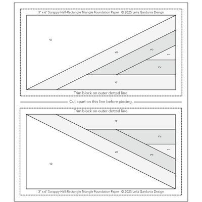 Scrappy Half-Rectangle Foundation Pad by Leila Gardunia Designs