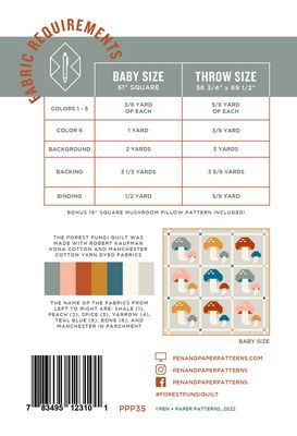 Forest Fungi Quilt Pattern by Pen & Paper Patterns