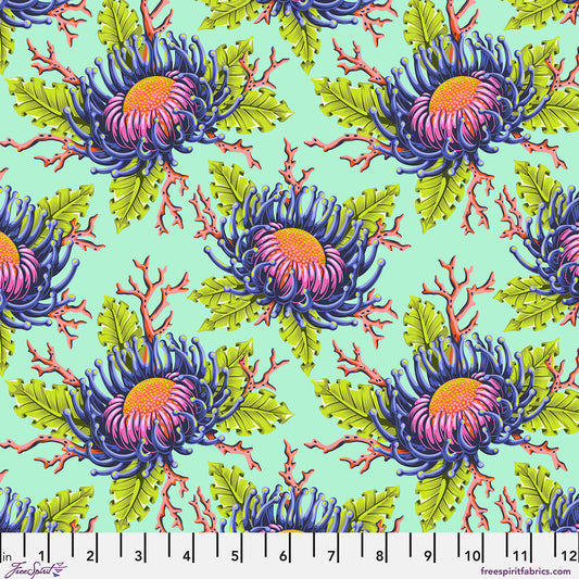 Floral Reef - Tula Pink - Friends & Anemones - Seafoam - PWTP265.Seafoam