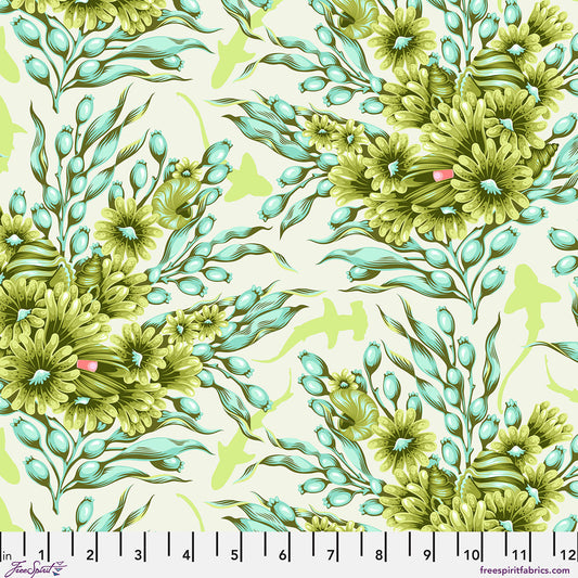 Floral Reef - Tula Pink - Shadow Sharks - Seagrass - PWTP267.Seagrass