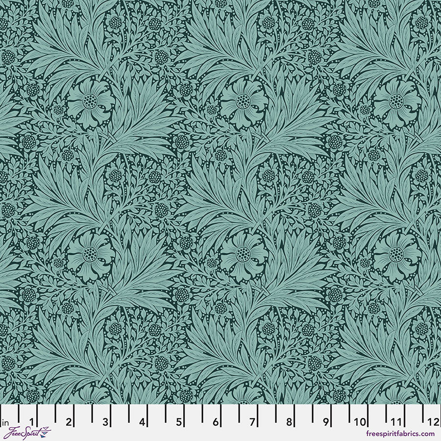 Bedford Park by Morris & Co - Marigold - Teal - PWWM006.TEAL