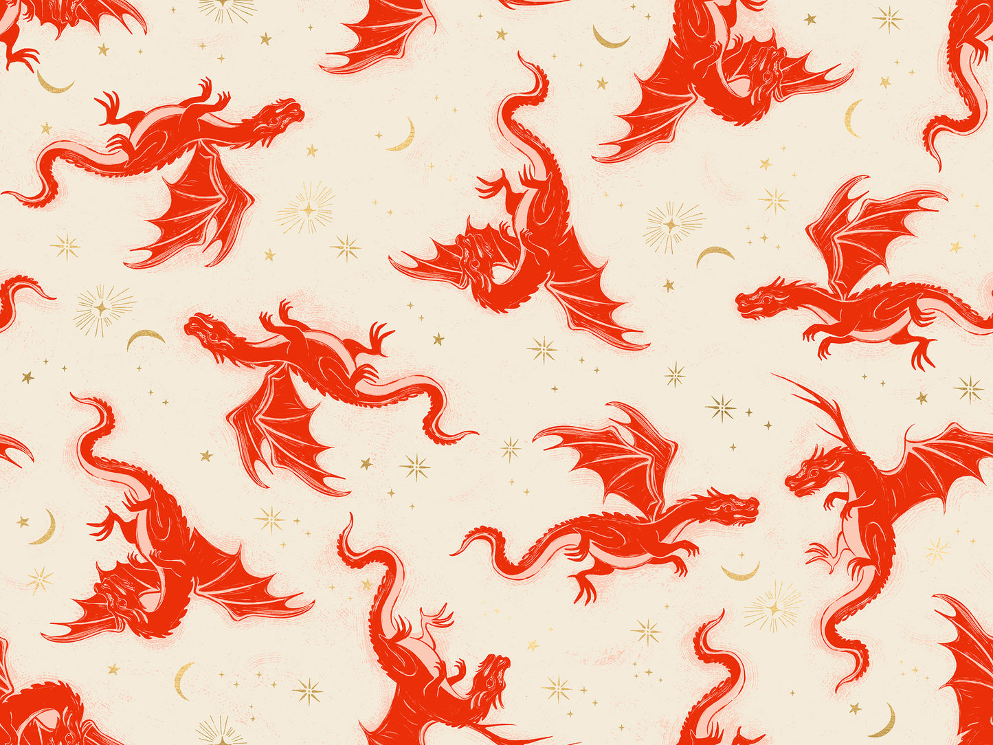 Fireglow - Etched Dragons Metallic Dragon Fantasy - Dark Ruby