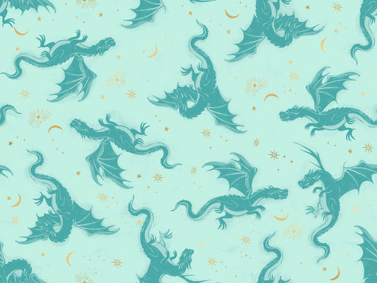 Fireglow - Etched Dragons Metallic Dragon Fantasy - Mint - SKU:RS2131-13M