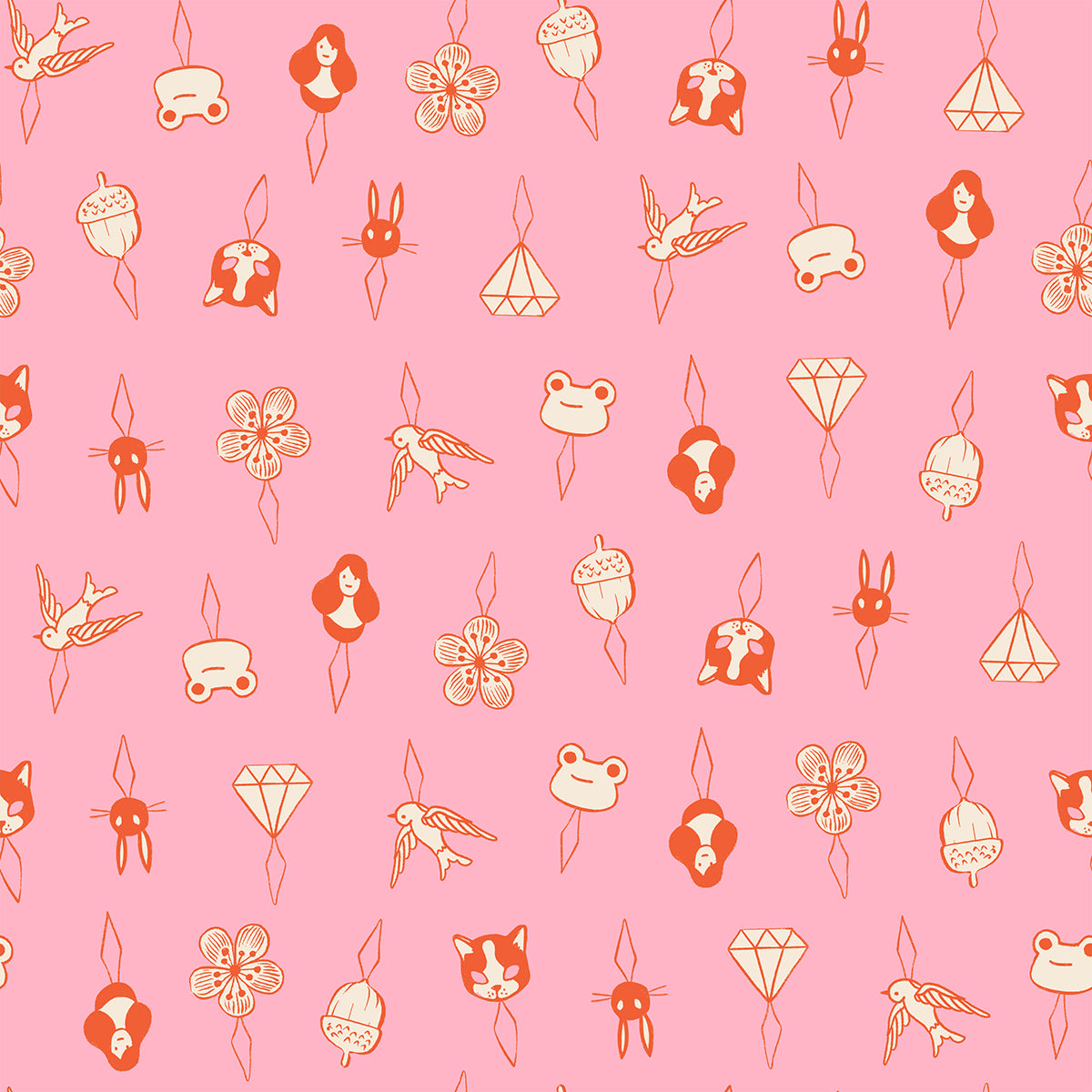 Thread Charms in Posy quilting cotton showing full print repeat