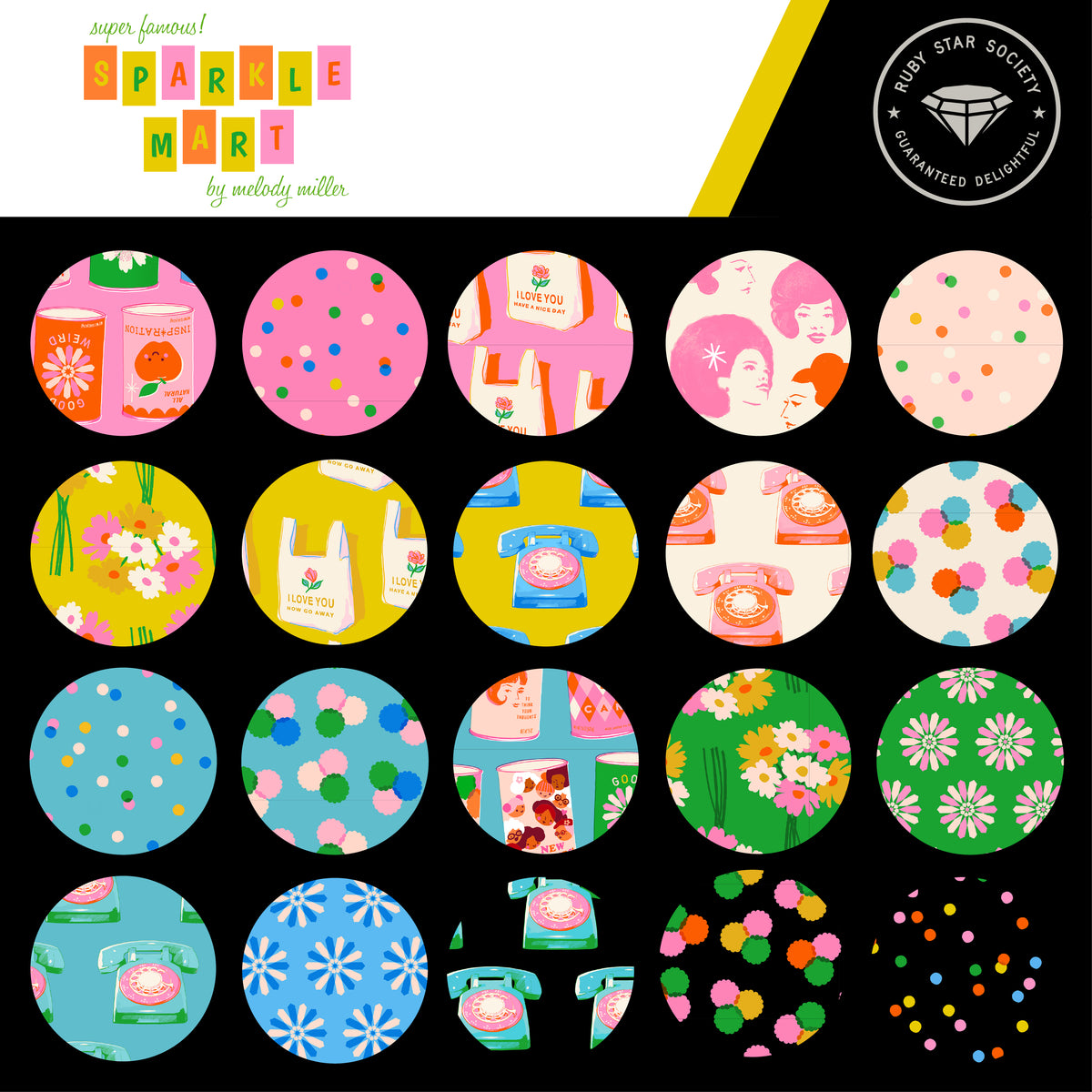 Sparkle Mart fabric prints by Melody Miller for Ruby Star Society