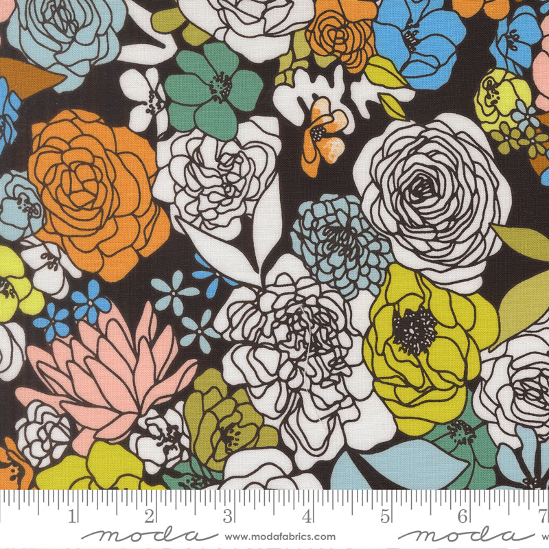 True to Hue - Hidden Facet Floral - Black as Night - 11560-12
