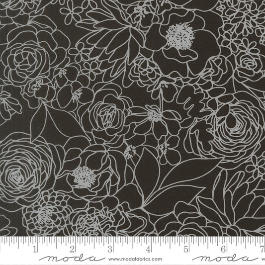 True to Hue - Hidden Facet Floral - Black as Night & White - 11560-22