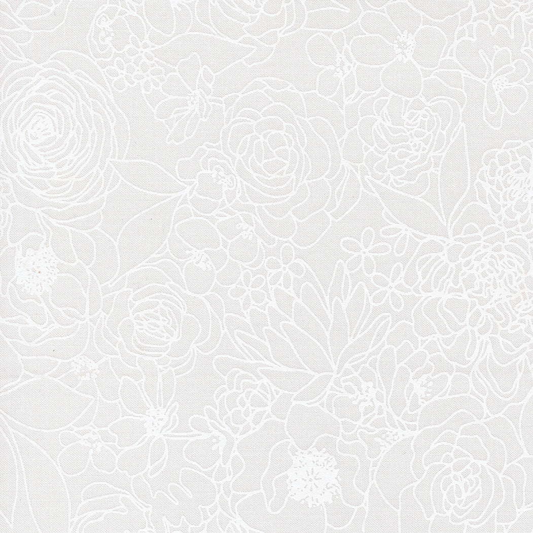 True to Hue - Hidden Facet Floral - White on White - 11560-21