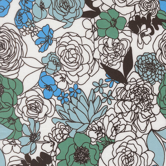 True to Hue - Hidden Facet Floral - Dusty Sky - 11560-41