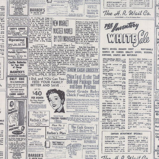 Modern Backgrounds by Zen Chic - Vintage Newsprint on Grey - 1582-17