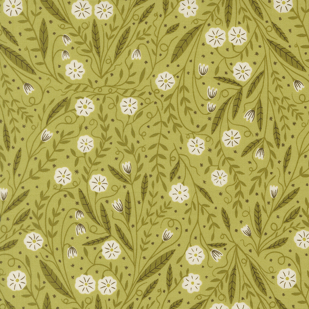 Night Owl by Gingiber for Moda Fabrics, small green floral
