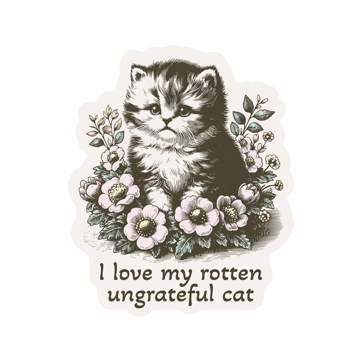 Rotten Kitty Cat Feline Cute High Quality Vinyl Sticker