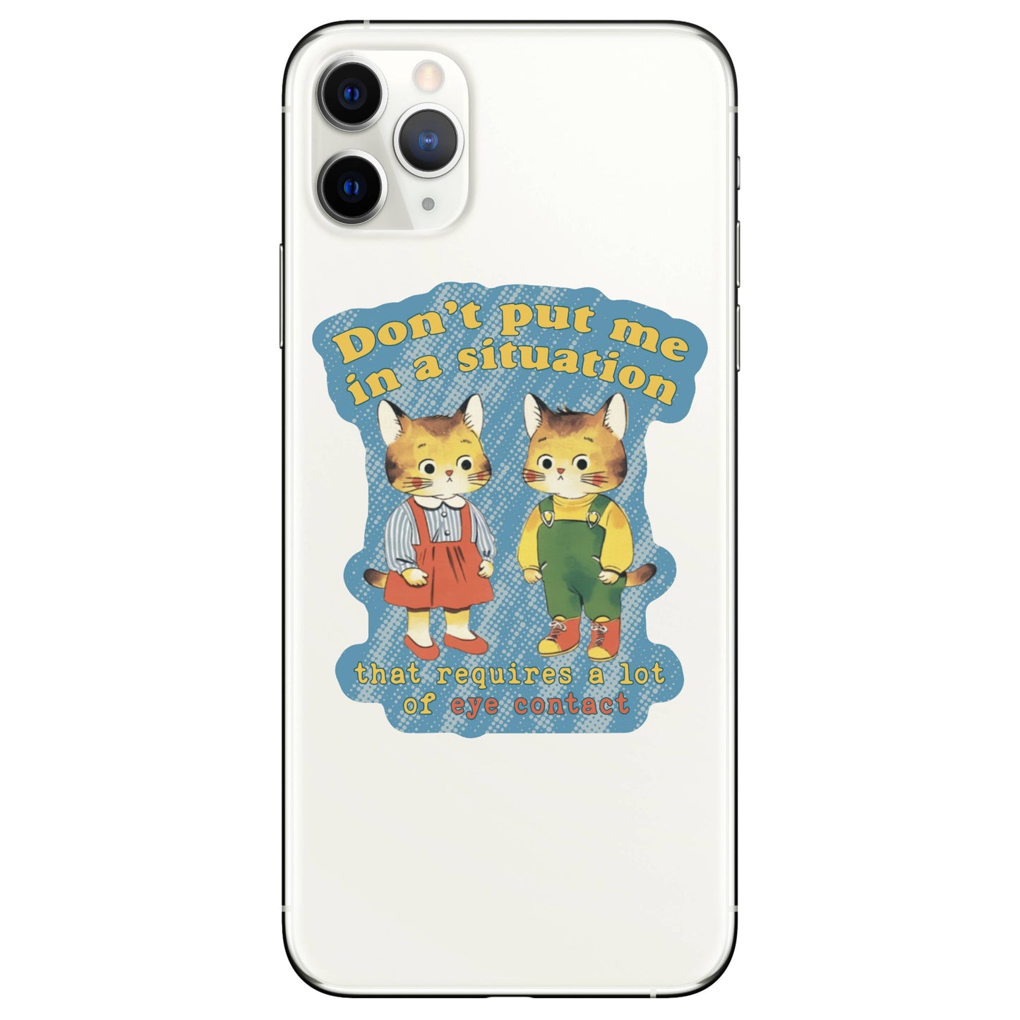 Funny Eye Contact Kitties High Quality Vinyl Sticker