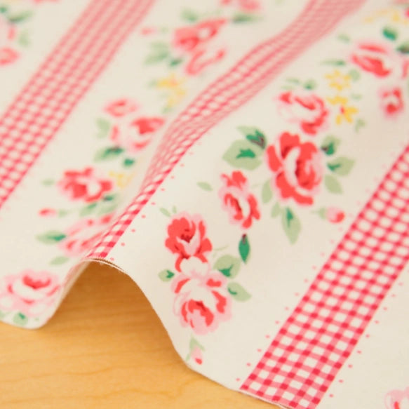 Floral Collection - Floral Gingham Stripe - 9919-Pink