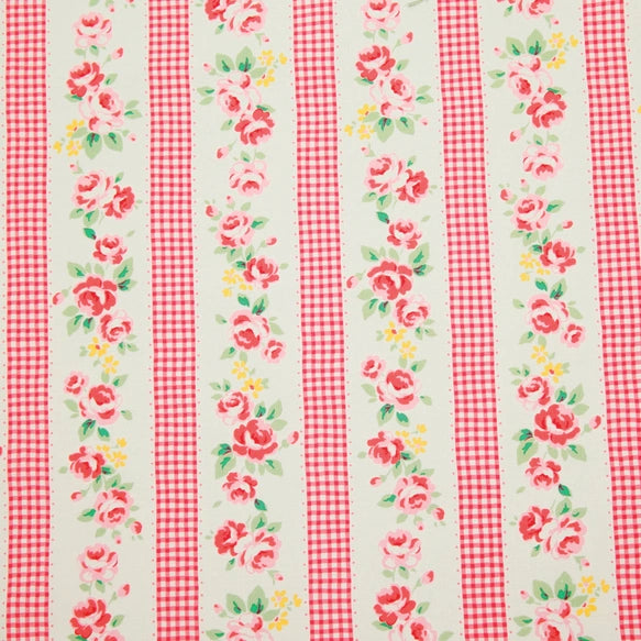 Floral Collection - Floral Gingham Stripe - 9919-Pink