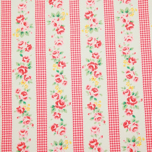 Floral Collection - Floral Gingham Stripe - 9919-Pink