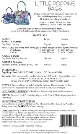 Aunties Two Patterns - Little Poppins Bags