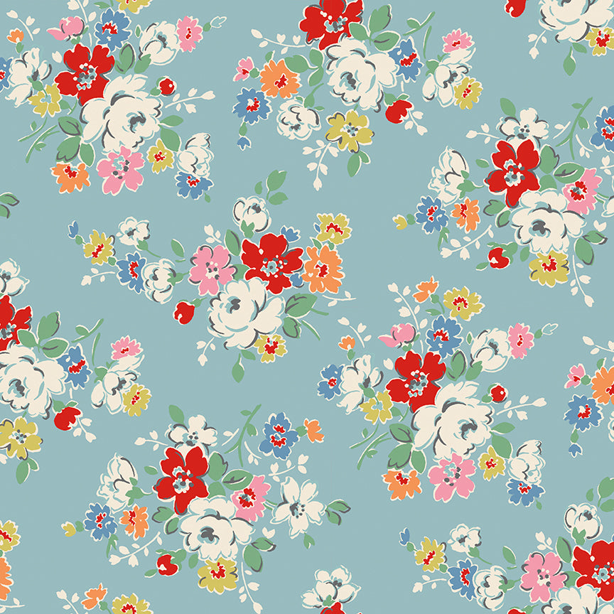 Cath Kidston Signature Clifton Rose Blue fabric by Cath Kidston for Riley Blake Designs
