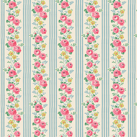 Cath Kidston Signature Stripe Blue fabric by Cath Kidston for Riley Blake Designs