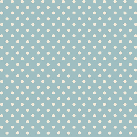 Cath Kidston Signature Button Spot Blue fabric by Cath Kidston for Riley Blake Designs