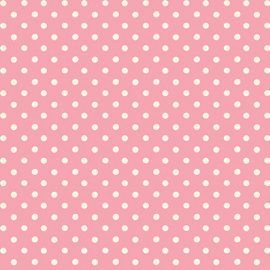 Cath Kidston Signature Button Spot Pink fabric by Cath Kidston for Riley Blake Designs