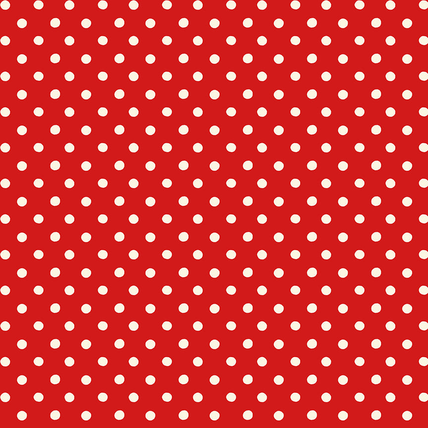 Cath Kidston Signature Button Spot Red fabric by Cath Kidston for Riley Blake Designs