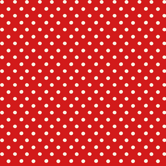 Cath Kidston Signature Button Spot Red fabric by Cath Kidston for Riley Blake Designs