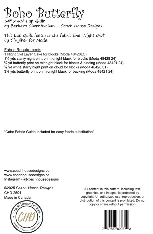 Boho Butterfly Quilt Pattern - Coach House Designs