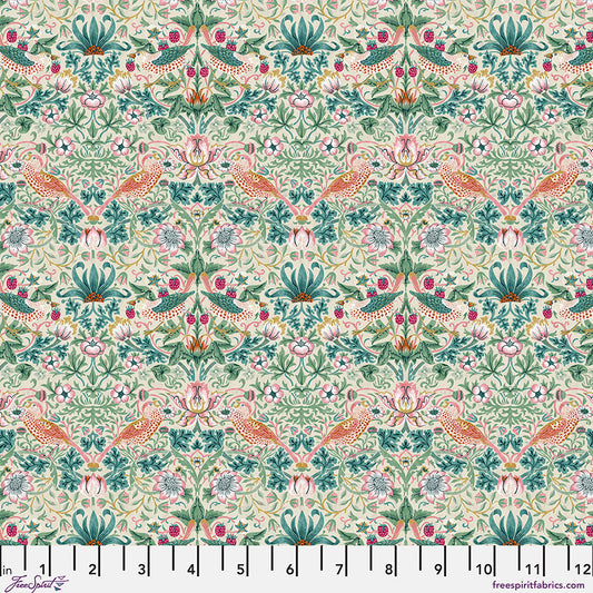 *PRE-ORDER* Bedford Park Lawn by Morris & Co - Mini Strawberry Thief - CLWM006.MINERAL