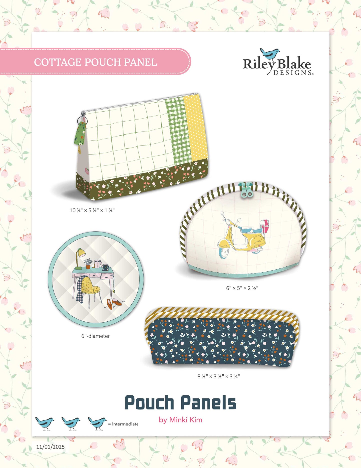 Free Project Pattern - Cottage Pouch Panel