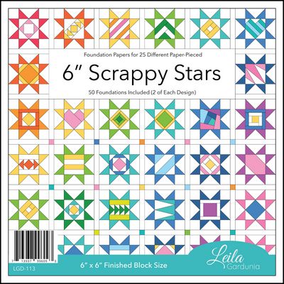 6 inch Scrappy Stars Foundation Pad by Leila Gardunia Designs