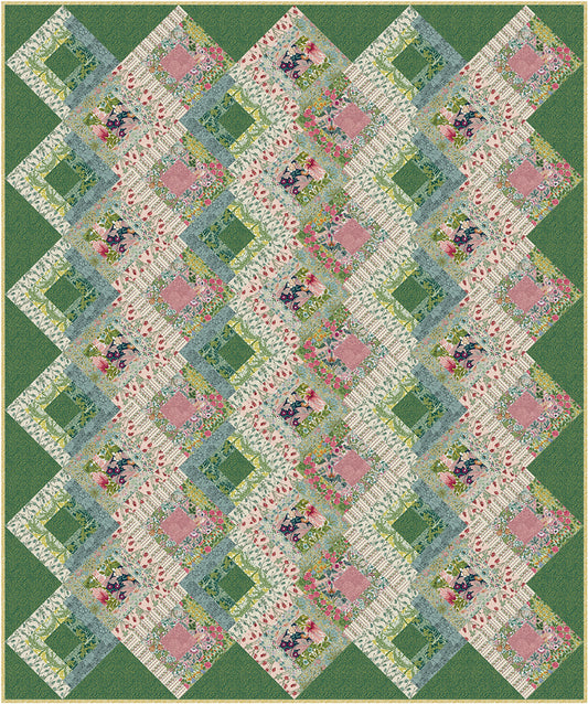 Log Cabin Lattice - Featuring Bedford Park by Morris & Co. - Free Quilt Pattern from Free Spirit