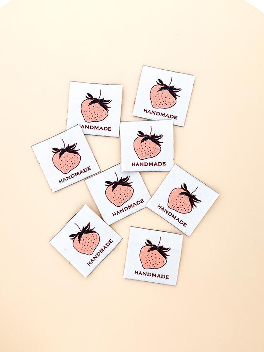 Minki Kim - Handmade -  Peach Berry - Woven Labels