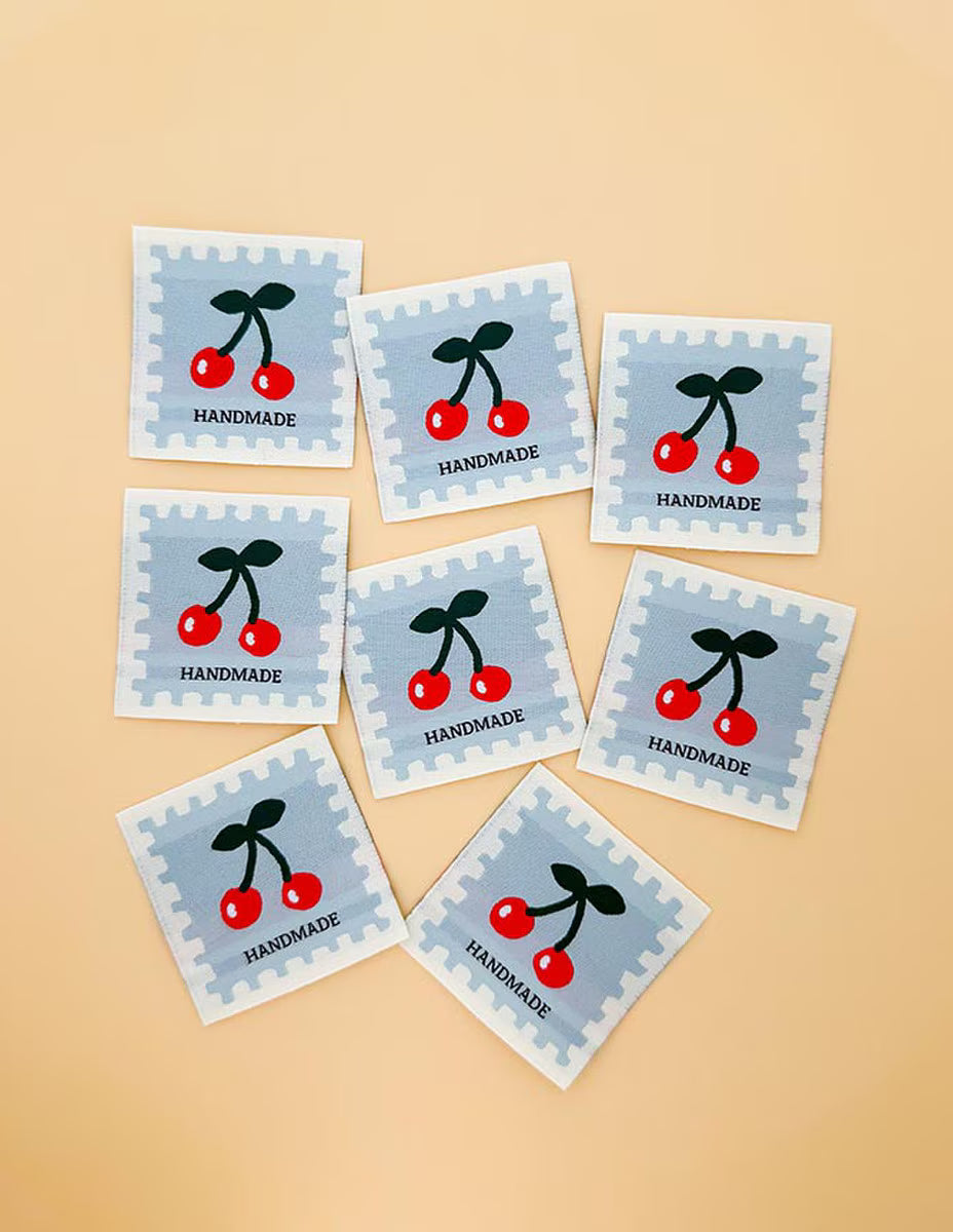 Minki Kim - Handmade - Cherry Blue - Woven Labels