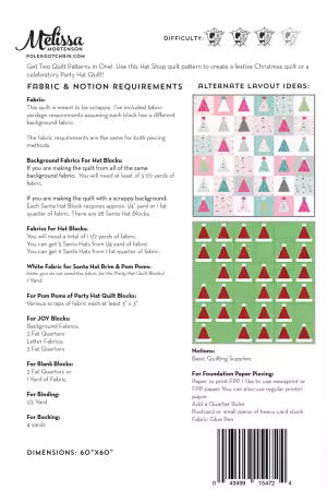 Santa's Hat Shop - Quilt Pattern - Melissa Mortenson