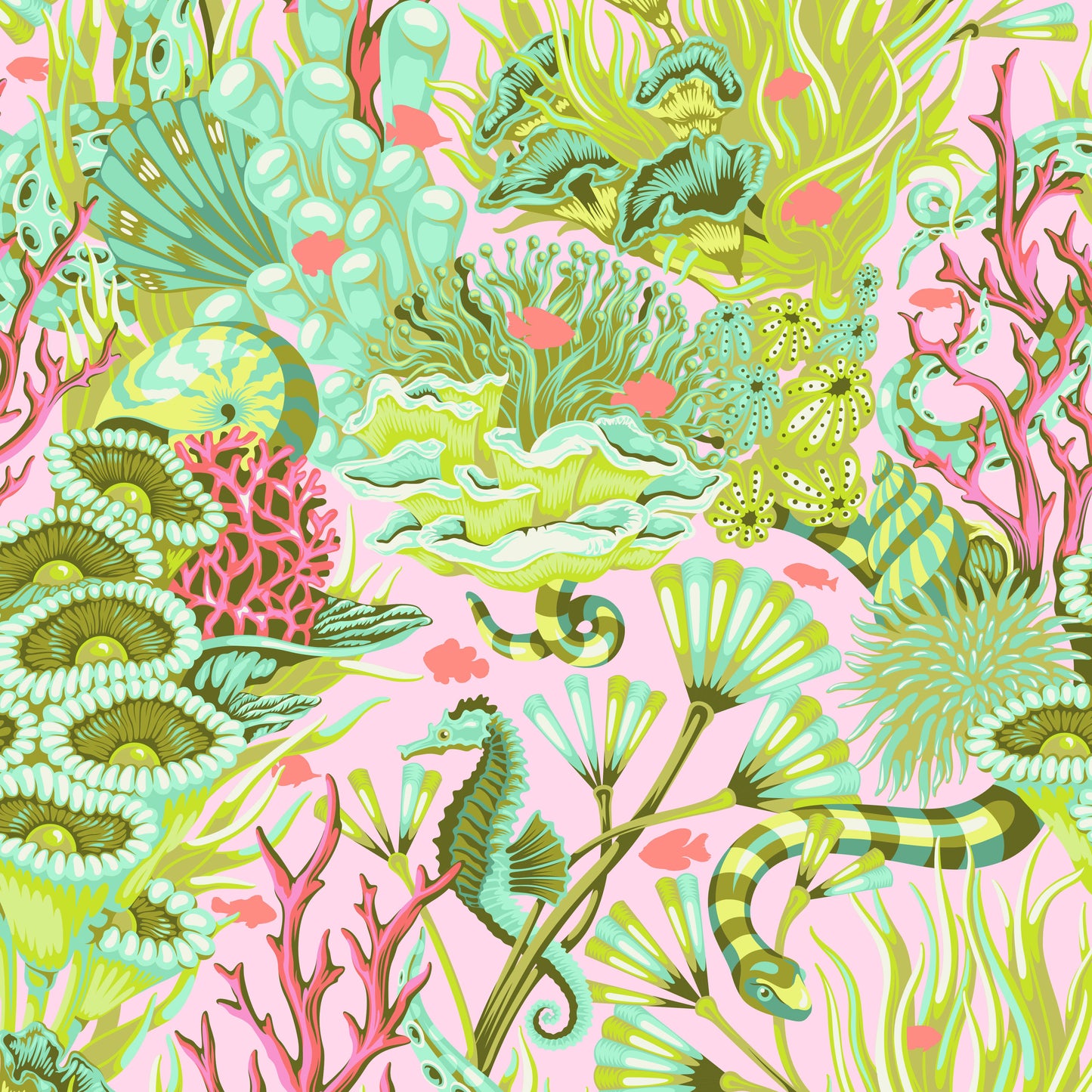 Floral Reef - Tula Pink - Reef What you Sew - Coralline - PWTP264.Coralline