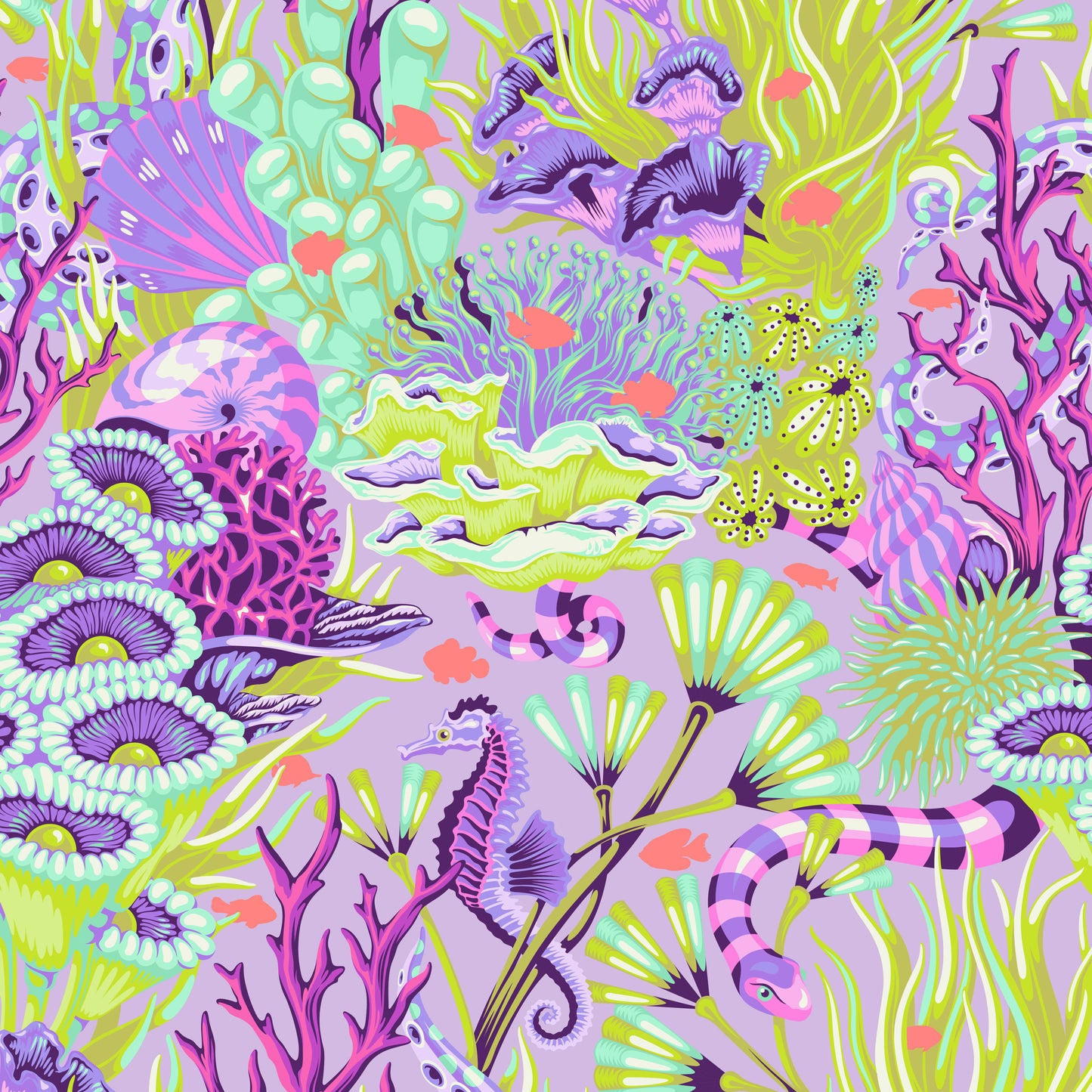 Floral Reef - Tula Pink - Reef What you Sew - Ultraviolet - PWTP264.Ultraviolet