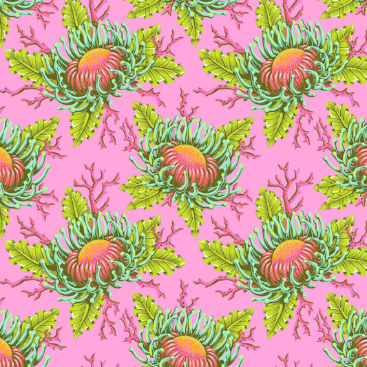 Floral Reef - Tula Pink - Friends & Anemones - Coralline - PWTP265.Coralline