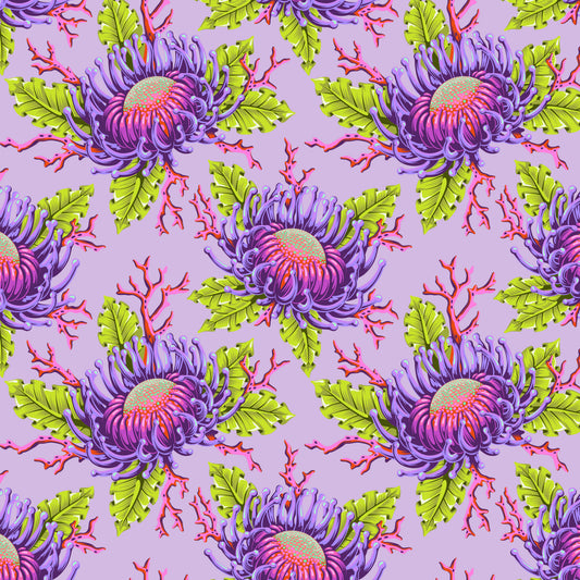 Floral Reef - Tula Pink - Friends & Anemones - Ultraviolet - PWTP265.Ultraviolet