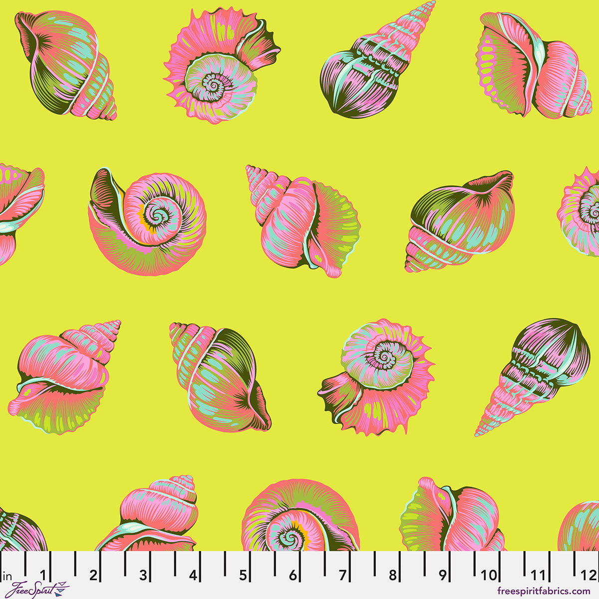 Floral Reef - Tula Pink - Lil Shelly - Seagrass - PWTP266.Seagrass