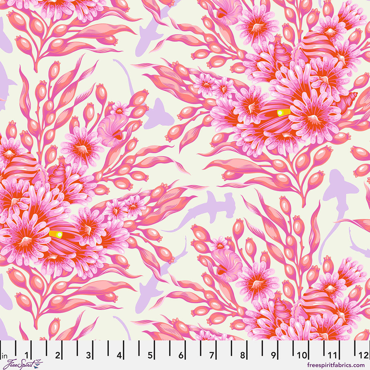 Floral Reef - Tula Pink - Shadow Sharks - Delphine - PWTP267.Delphine