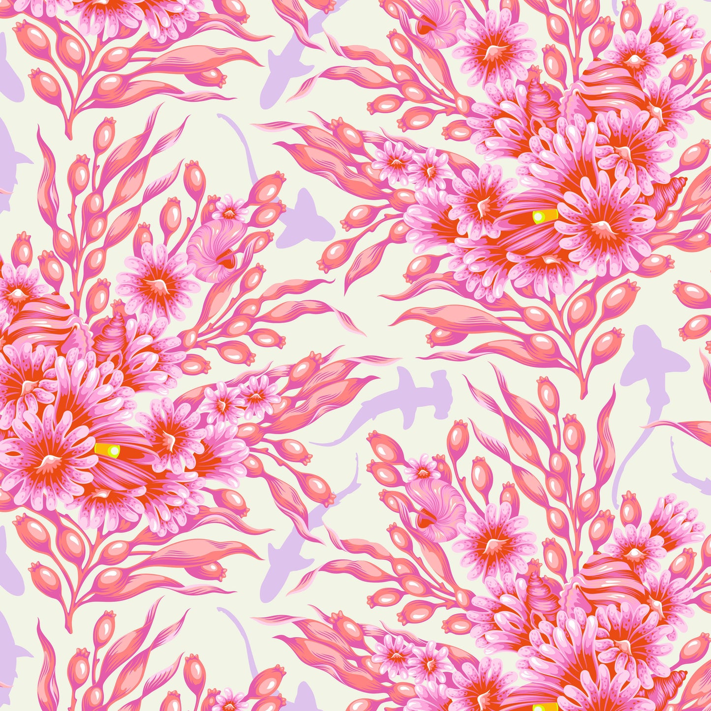 Floral Reef - Tula Pink - Shadow Sharks - Delphine - PWTP267.Delphine
